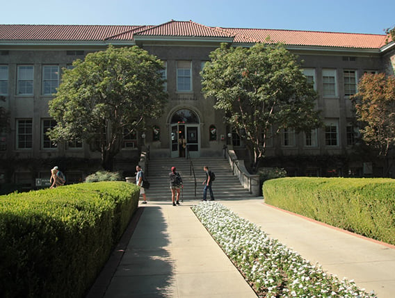An exterior view of the entrance to the University of La Verne, the host institution of ELS Language Centers in Los Angeles County, California, USA.