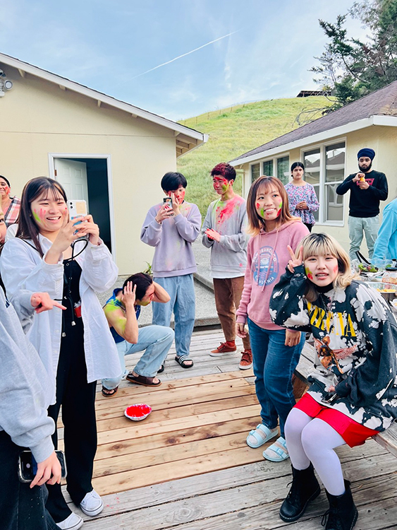Student Home students having BBQ