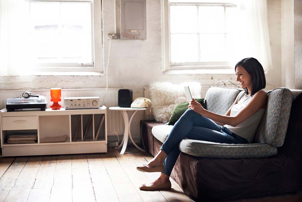 Homestay Girl on Couch