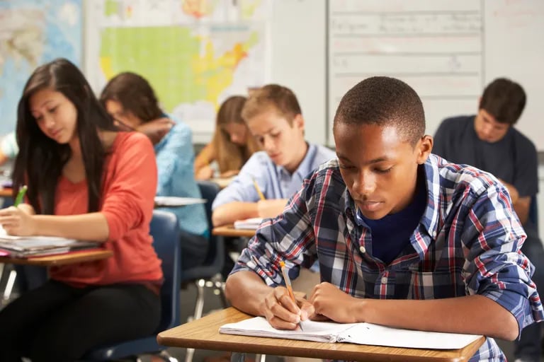 English Students Taking IELTS Test
