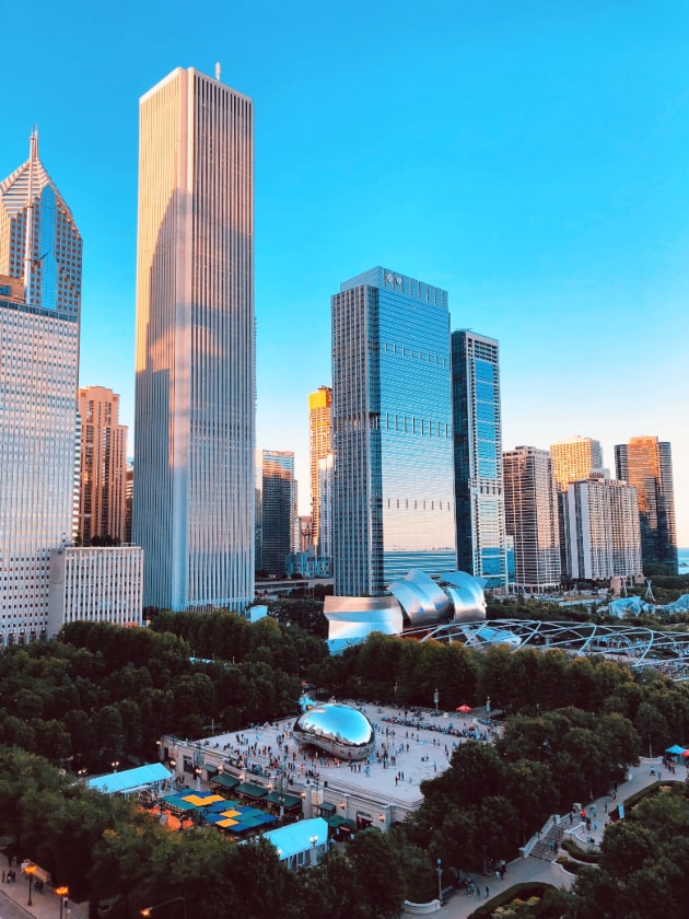 Millennium park in Chicago, Illinois, USA near ELS Language Centers.