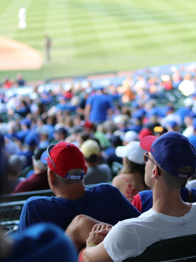 Wrigley Field Baseball Stadium, home of the Chicago Cubs baseball team in Chicago, Illinois, USA near ELS Language Centers.