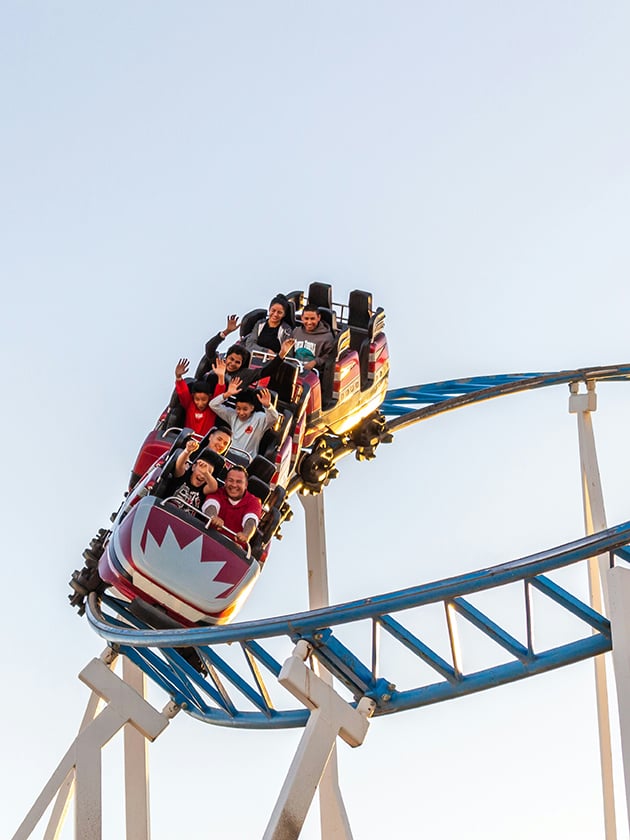 A roller coaster at King Island Amusement Park near Cincinnati, Ohio, USA.