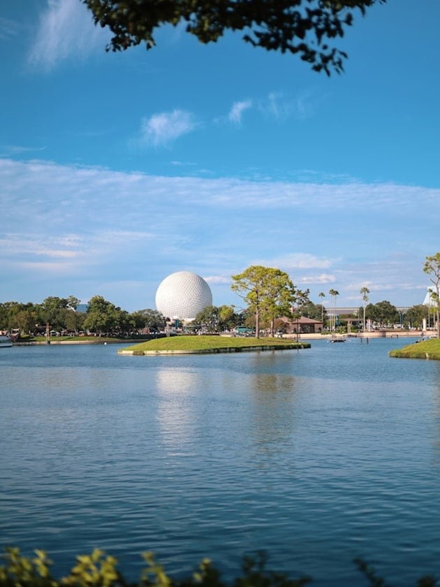A view of Epcot Center and Bay Lake in Orlando, Florida, USA near ELS Melbourne.
