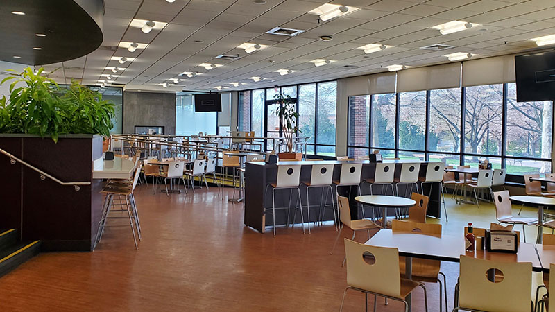 An interior view of Wilson Cafeteria at Saint Joseph's University, the host institution for ELS Language Centers in Philadelphia, Pennsylvania, USA.