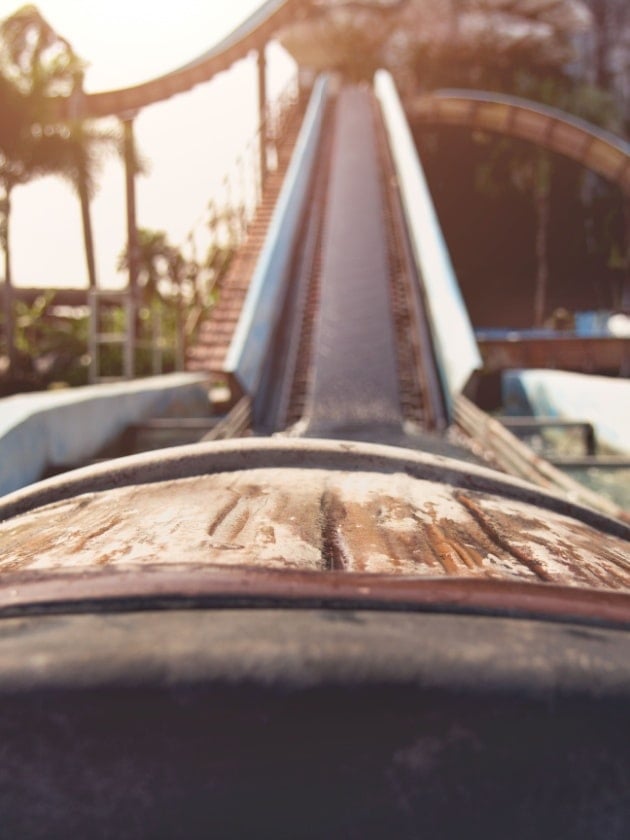 A roller coaster at Six Flags® Discovery Kingdom in Valejo, California, USA, near ELS San Francisco, North Bay.