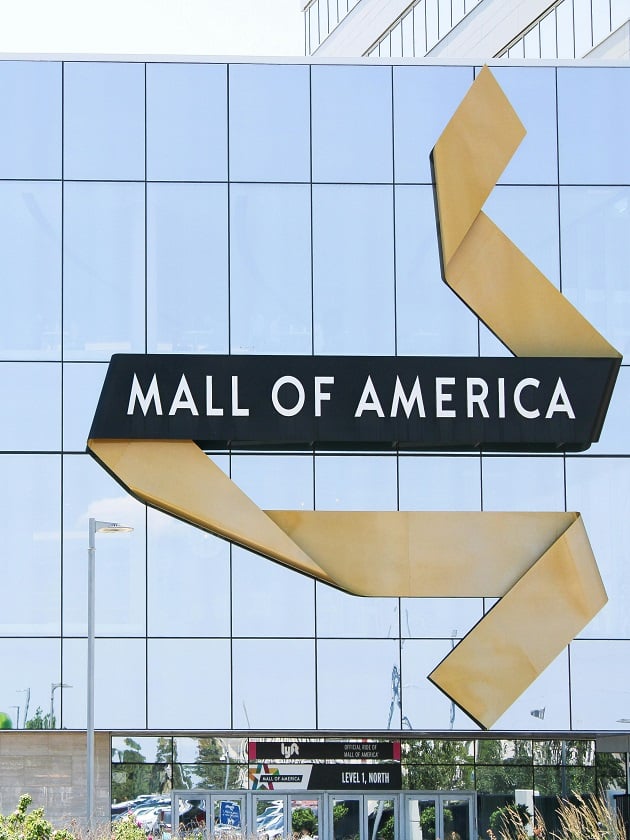 An exterior view of the Mall of America in Bloomington, Minnesota, USA near ELS St. Paul.