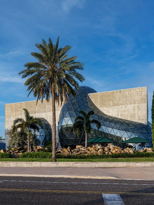 An exterior view of The Dali Museum in St. Petersburg, Florida, USA, near ELS Language Centers.